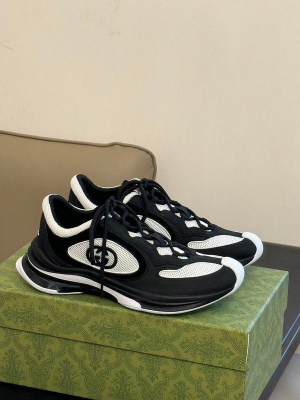 Gucci soft grey luxury sneakers view 5 premium leather build
