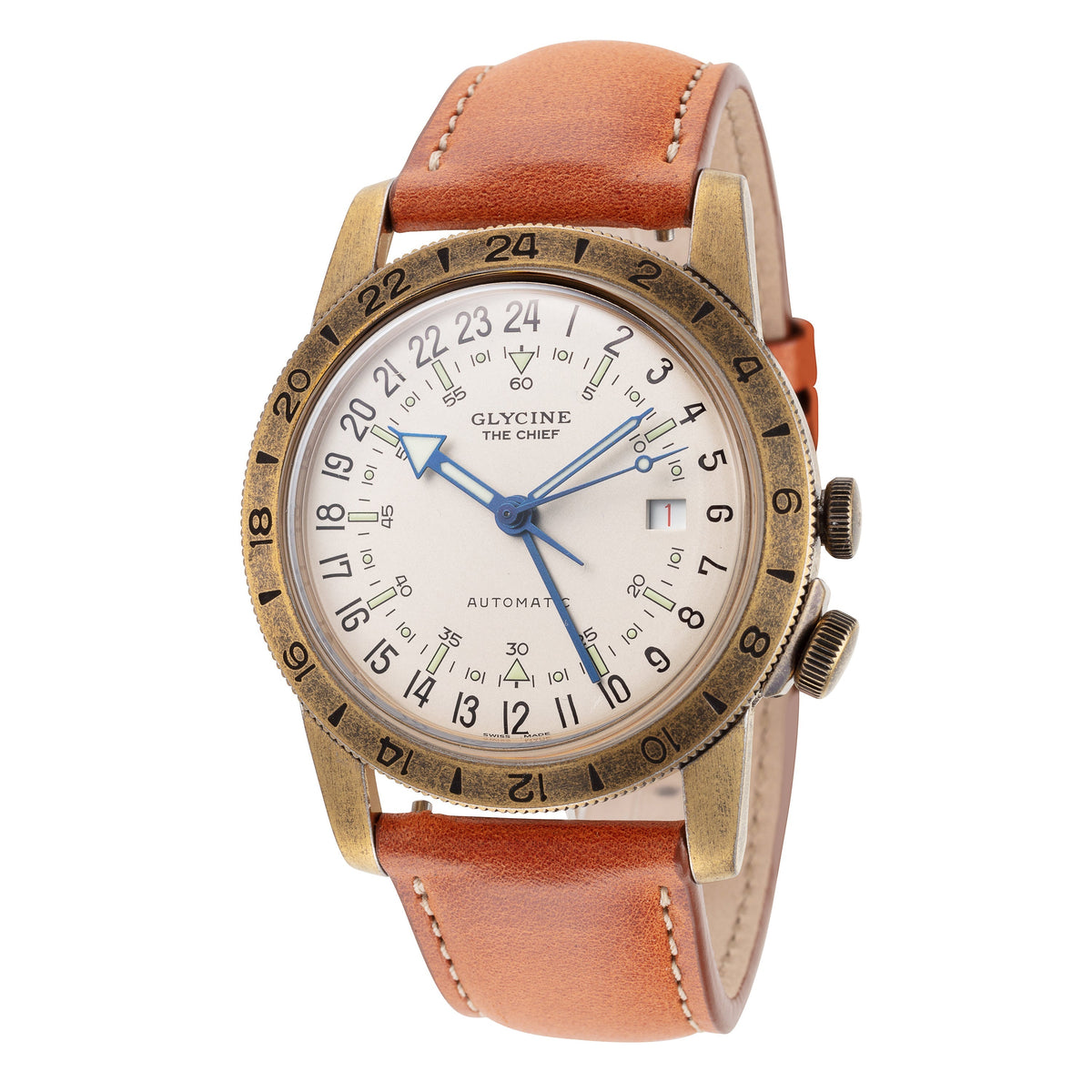 Front view of Glycine Men's GL0304 men's watch