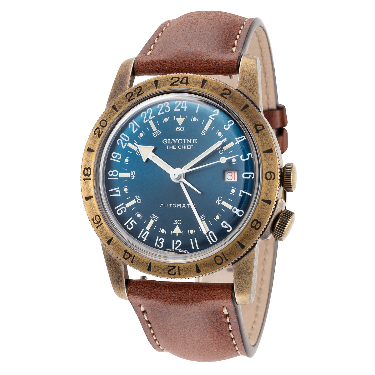 Front view of Glycine Men's GL0308 men's watch