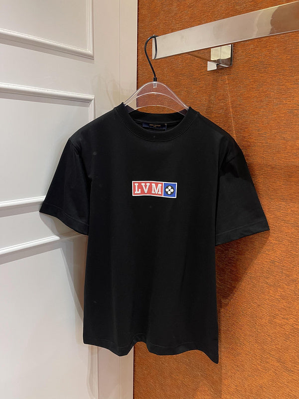 Close-up detail shot of Louis Vuitton cotton t-shirt with tailored silhouette