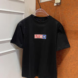Close-up detail shot of Louis Vuitton cotton t-shirt with tailored silhouette