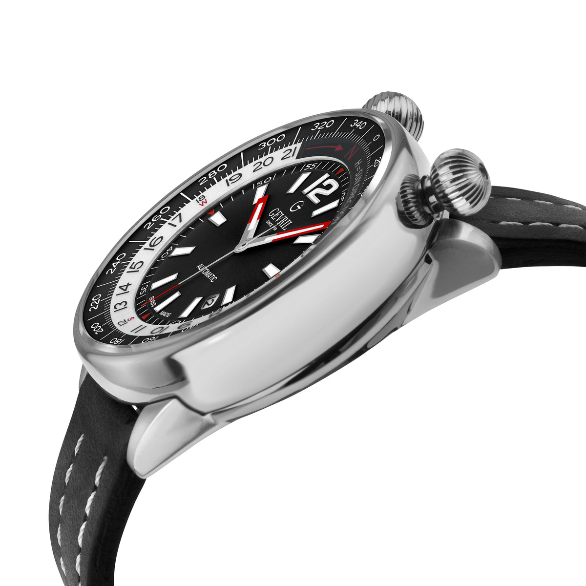 Close-up detail view of Gevril Men's Wallabout men's watch