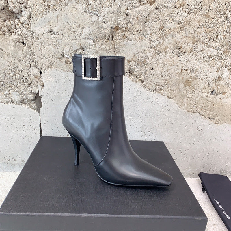 Close-up of Saint Laurent shoes craftsmanship
