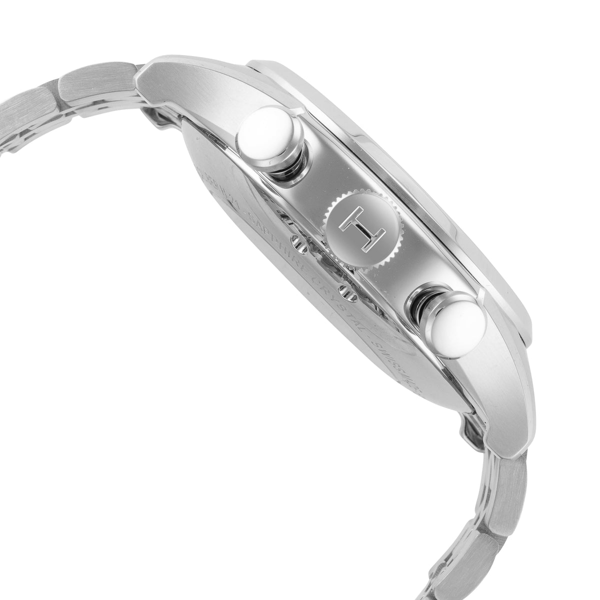 Close-up detail view of Hamilton men's watch
