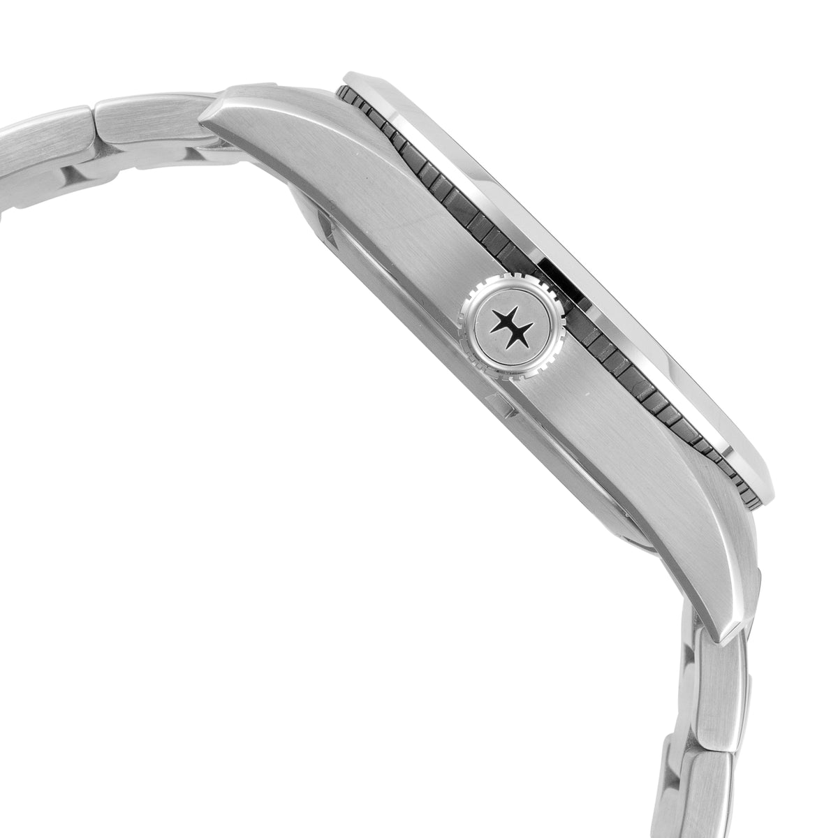 Close-up detail view of Hamilton men's watch
