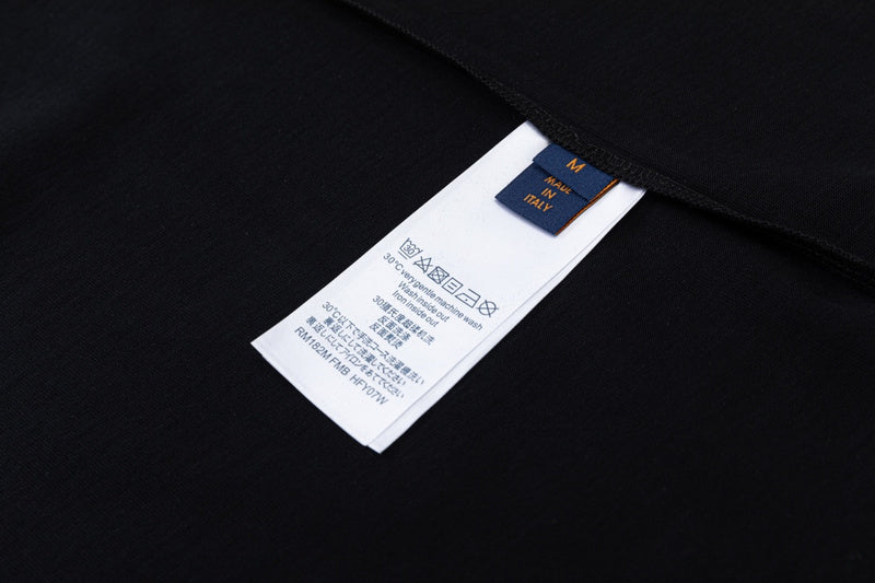 Close-up detail shot of Louis Vuitton cotton t-shirt with contemporary cut