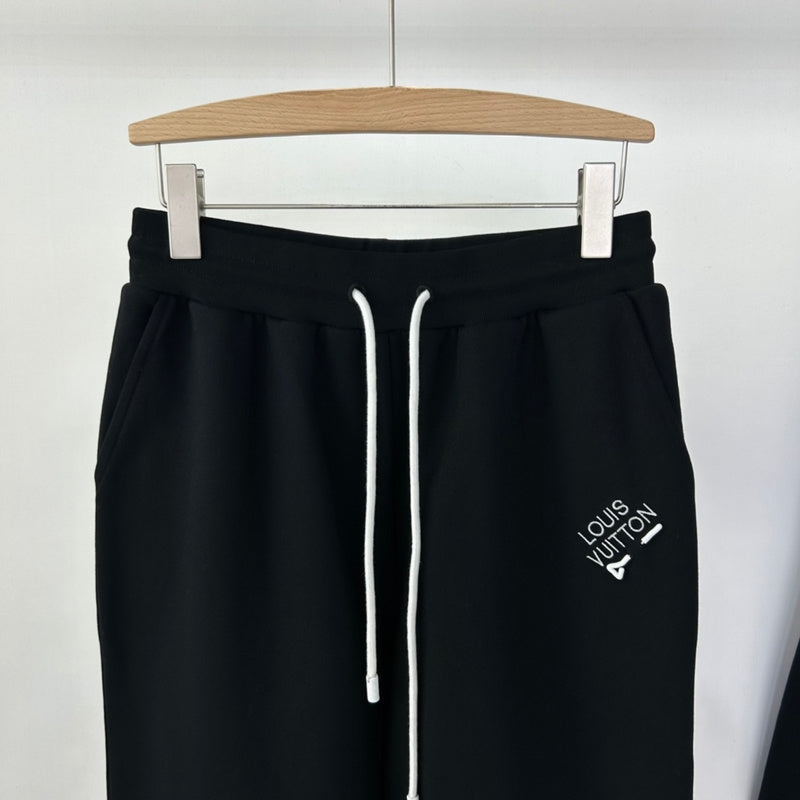 Close-up detail shot of Louis Vuitton luxury clothing with contemporary cut