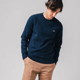 Back view of Lacoste luxury clothing with monogram-inspired silhouette