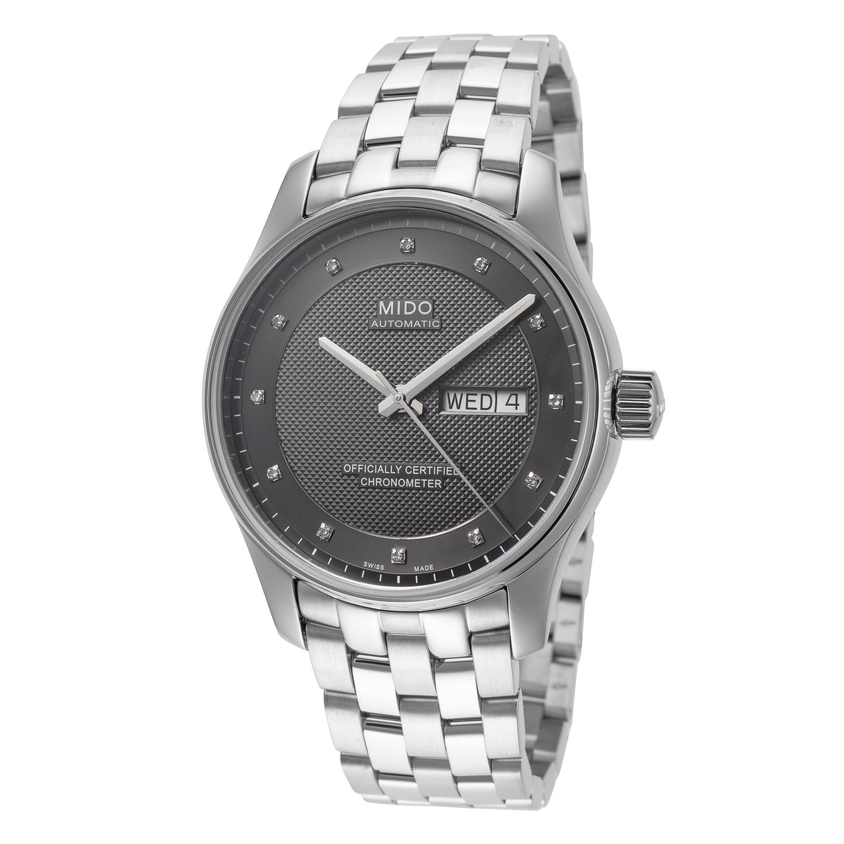 Front view of Mido Men's Belluna men's black watch