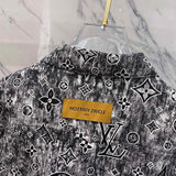 Front view of Louis Vuitton luxury clothing with label-forward styling