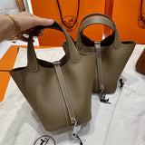 Side view of modern structured handbag