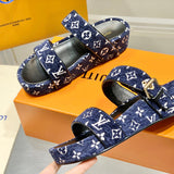 Louis Vuitton shoes Style 370 - close-up of bold signature style (alternate angle)