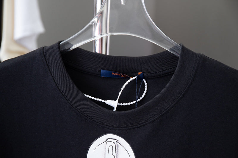 Close-up detail shot of Louis Vuitton cotton t-shirt with contemporary cut