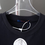 Close-up detail shot of Louis Vuitton cotton t-shirt with contemporary cut