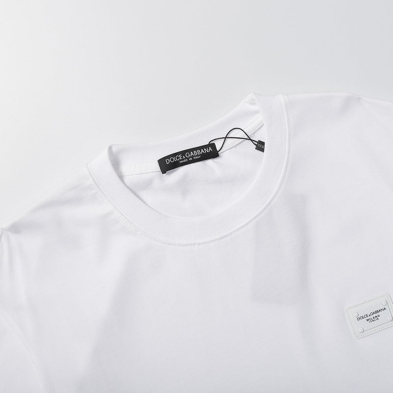 Close-up detail shot of Polo cotton polo shirt with monogram-inspired silhouette