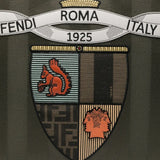 Close-up of Fendi cross body bags hardware and fine stitching