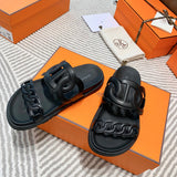 Hermès Chocolate Brown Espadrille Wedge Sandals - Toe Detail View
