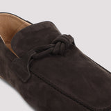 Close-up of Bottega Veneta athletic hardware and fine stitching