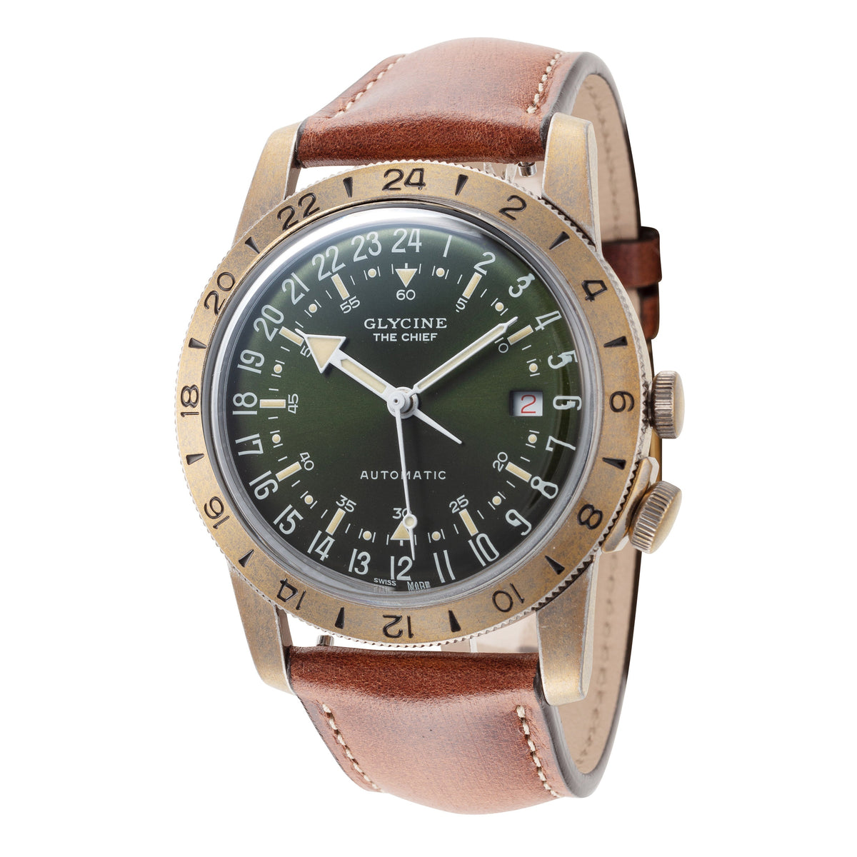 Front view of Glycine Men's Airman men's watch