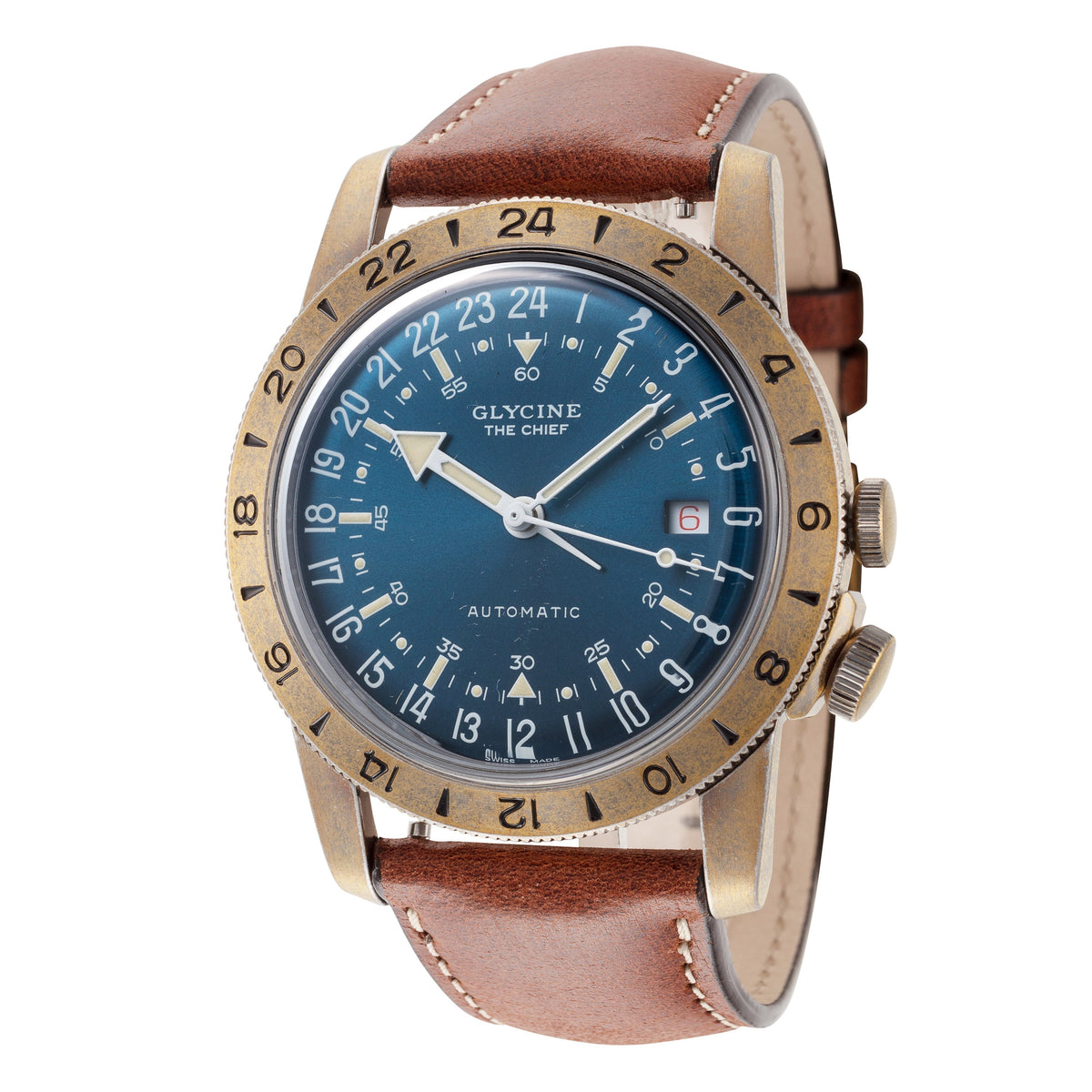 Front view of Glycine Men's GL0414 men's watch