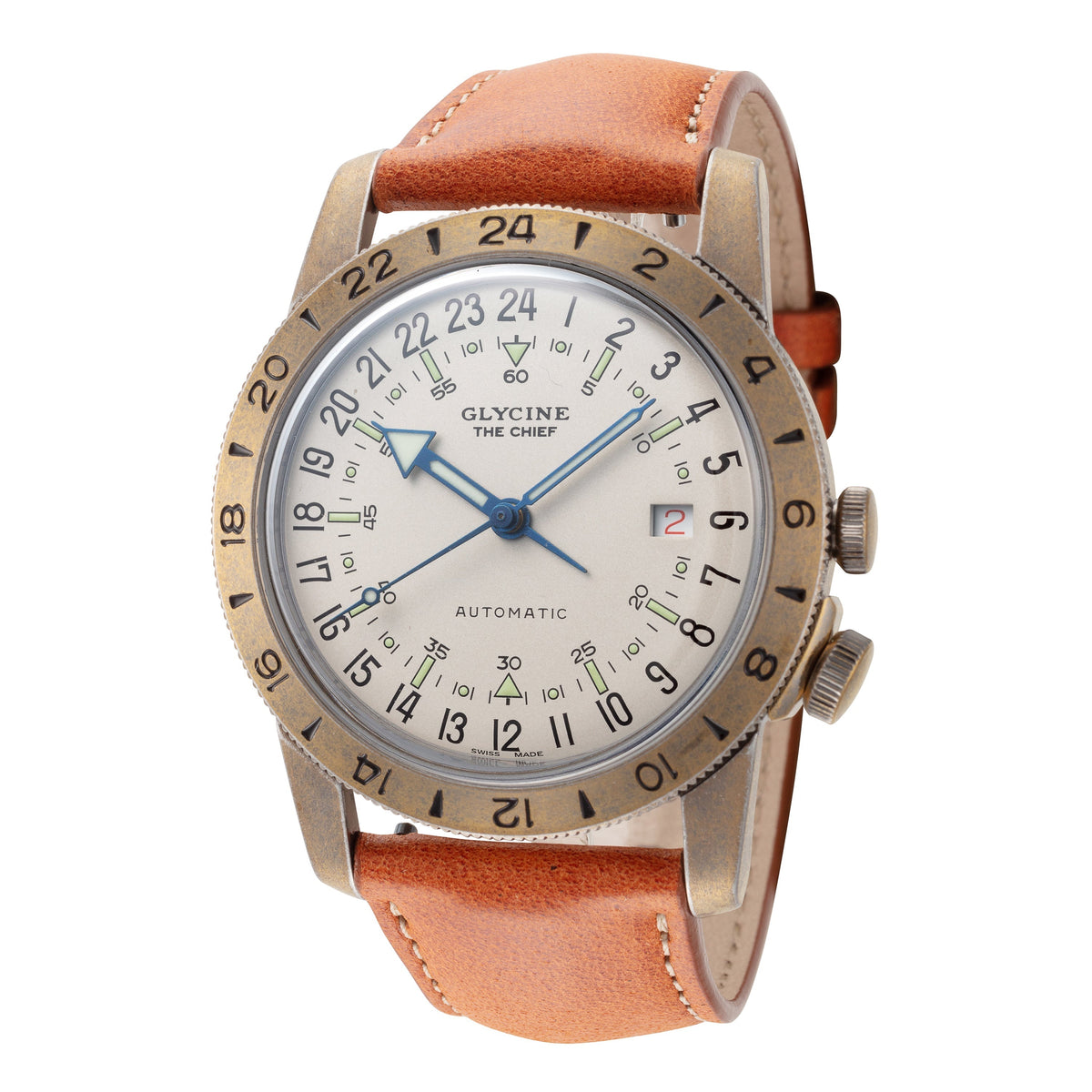 Front view of Glycine Men's GL0415 men's watch