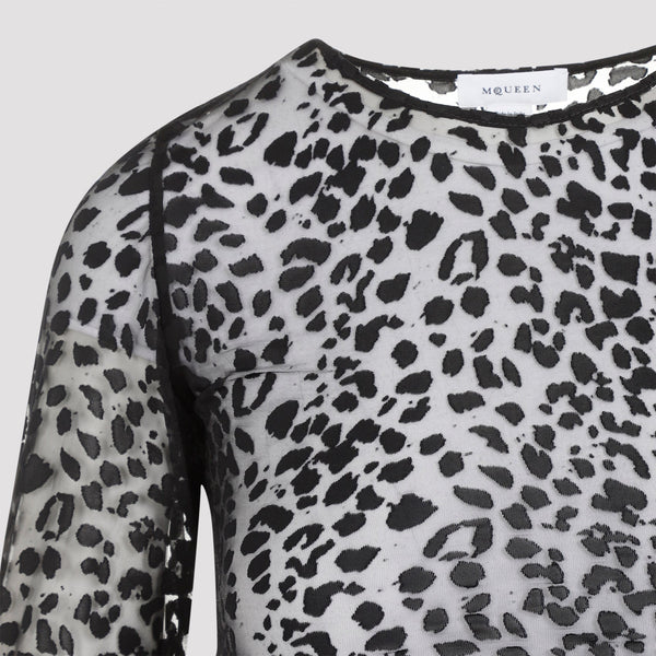 Alexander McQueen Tops? Alexander Mcqueen Leopard Devoré Top Women Premium Designer Casual Top