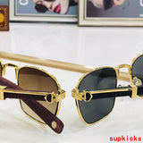 Close-up detail view of Cartier unisex sunglasses