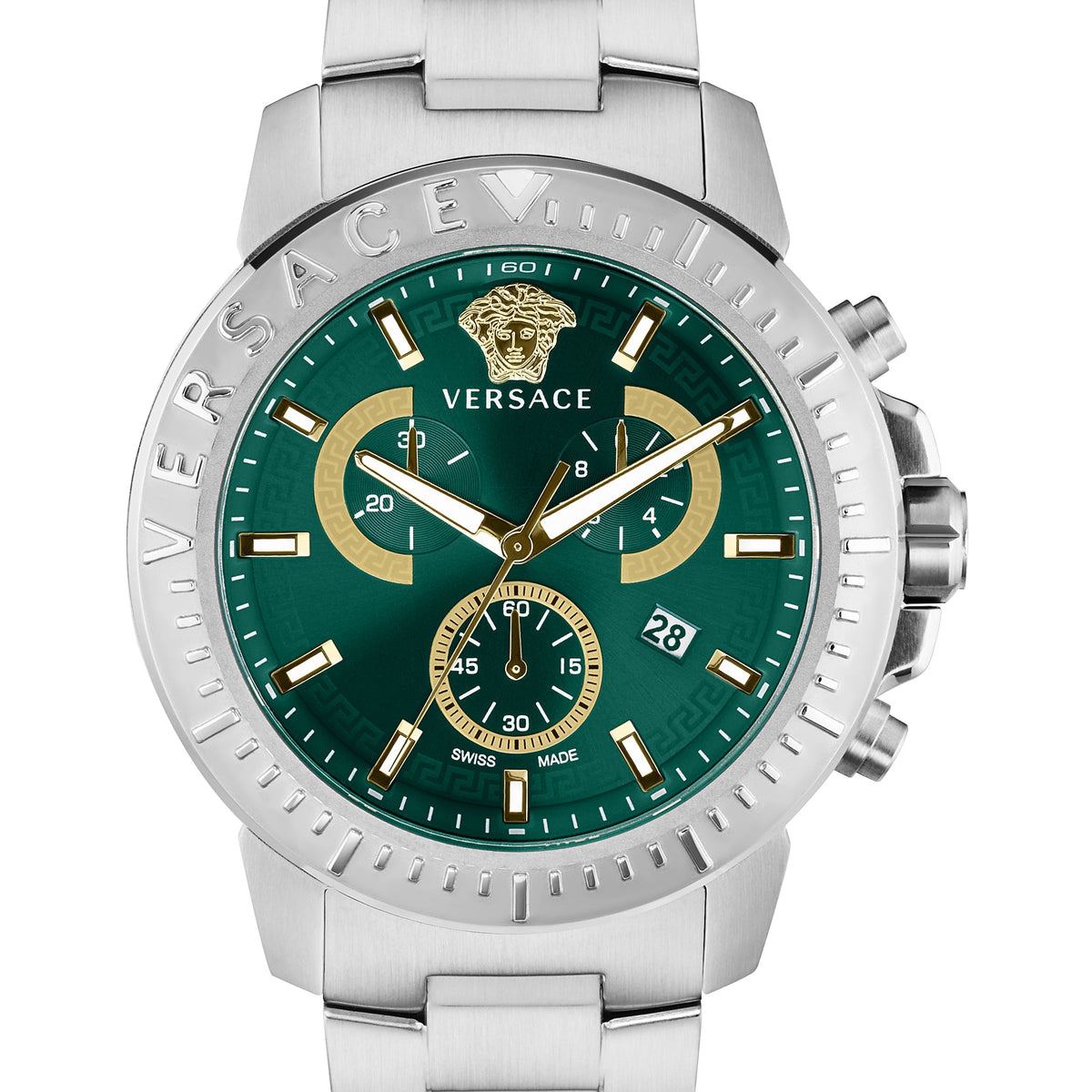 Front view of Versace men's watch