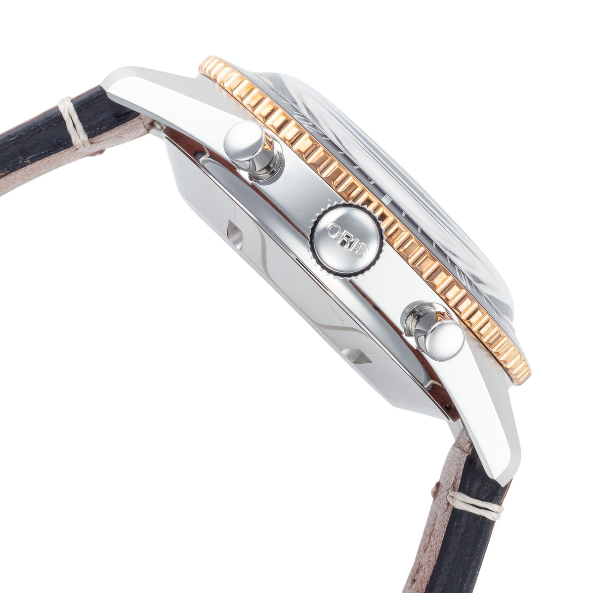 Close-up detail view of Oris Men's men's watch