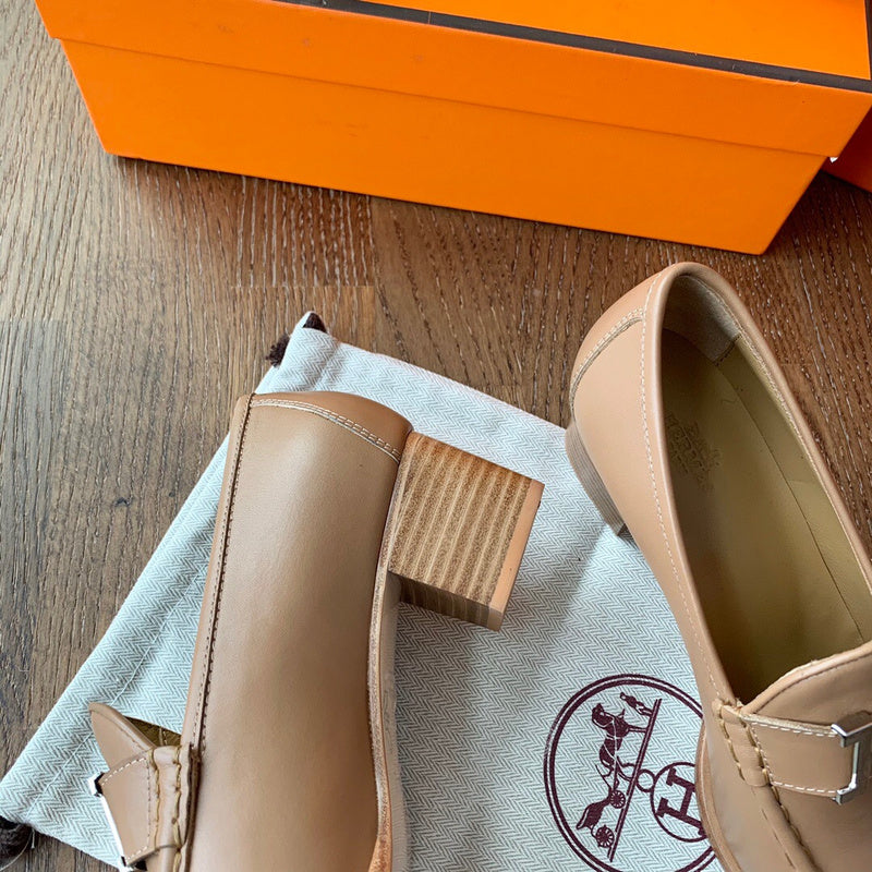 Hermes shoes Style 334 - close-up of luxury comfort fit (alternate angle)