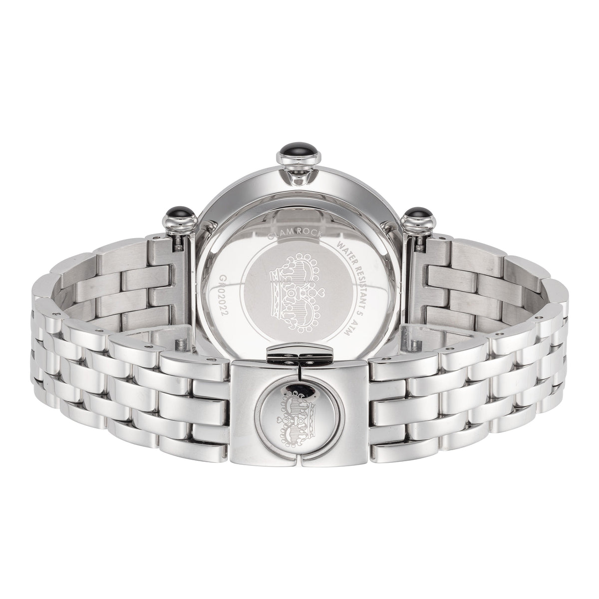Close-up detail view of Glam Rock women's watch