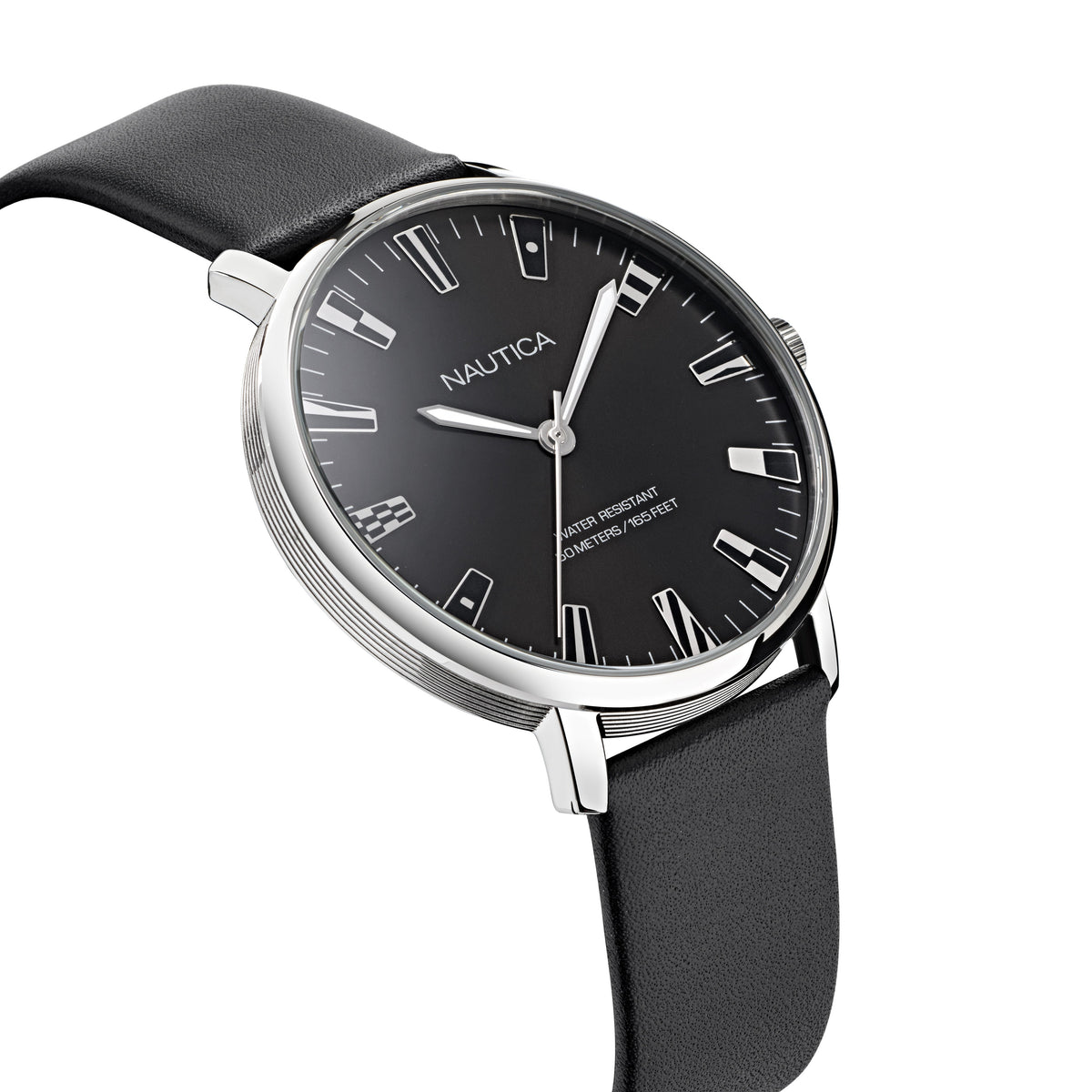 Close-up detail view of Nautica men's watch