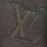 Flat lay presentation of Louis Vuitton luxury clothing with monogram-inspired silhouette