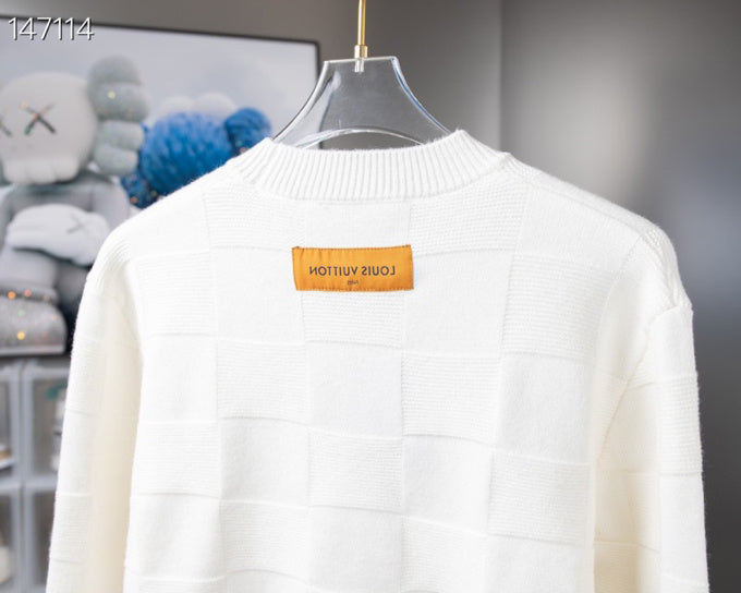 Full styled look of Louis Vuitton luxury clothing with tailored silhouette