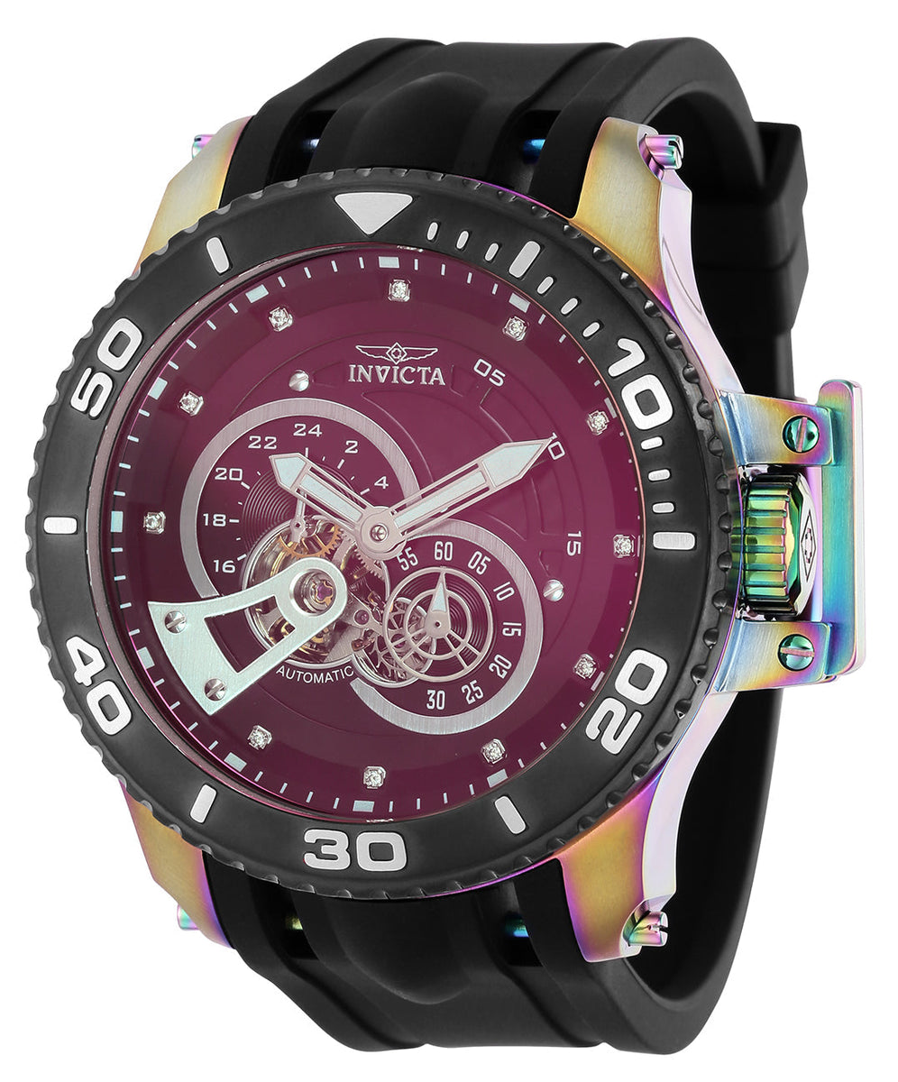Front view of Invicta men's red watch