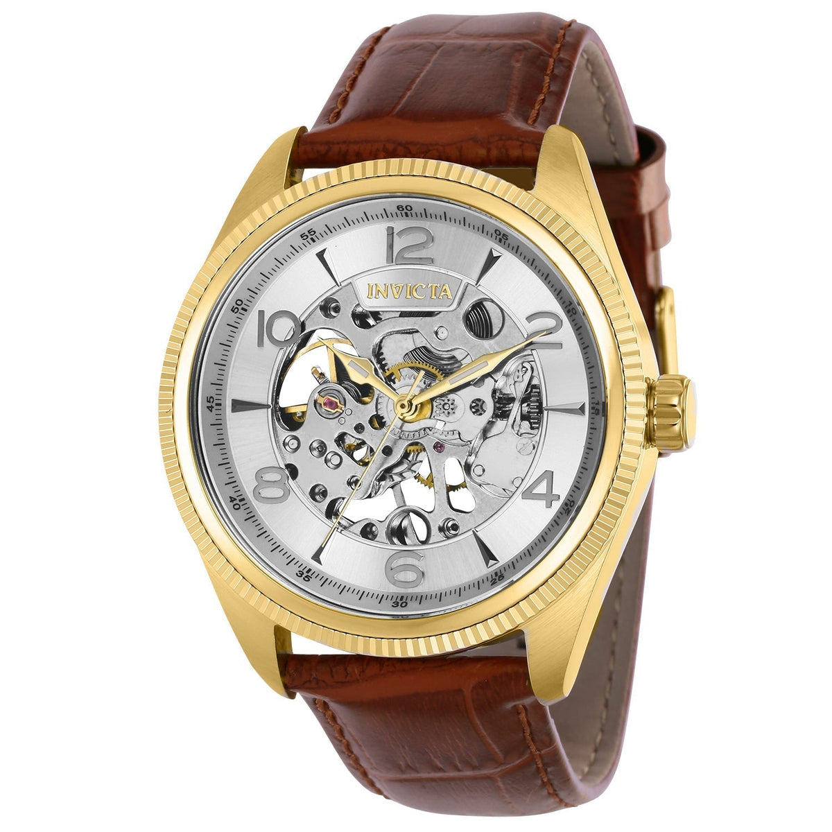 Front view of Invicta men's silver watch