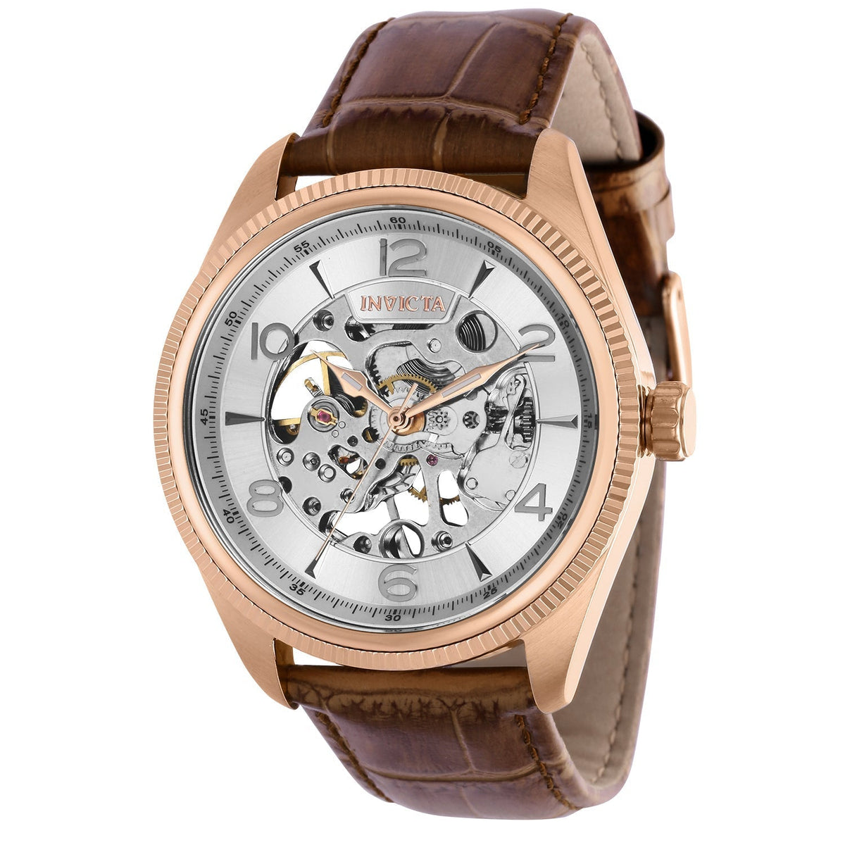 Front view of Invicta men's silver watch