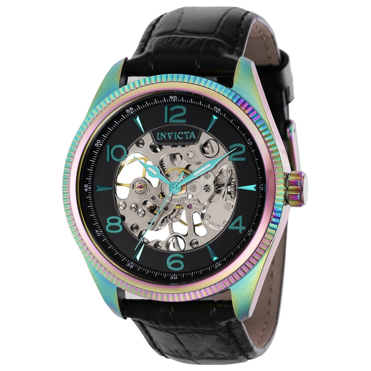 Front view of Invicta men's black watch