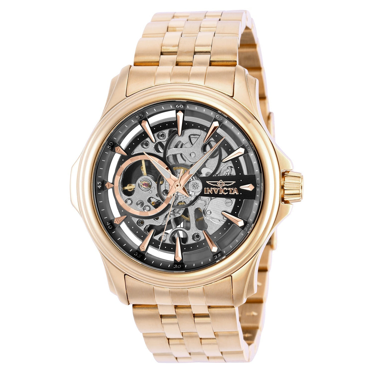 Front view of Invicta men's black watch