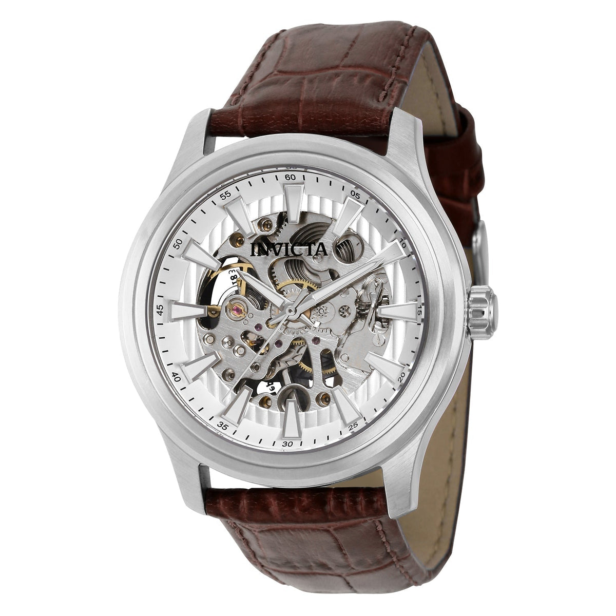 Front view of Invicta men's silver watch