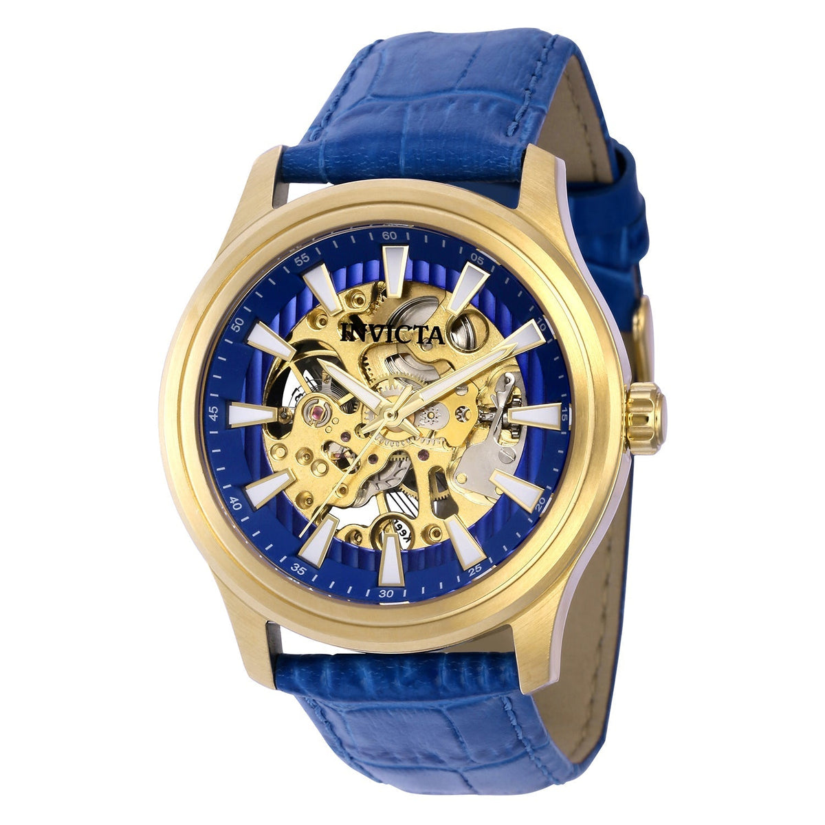Front view of Invicta men's blue watch