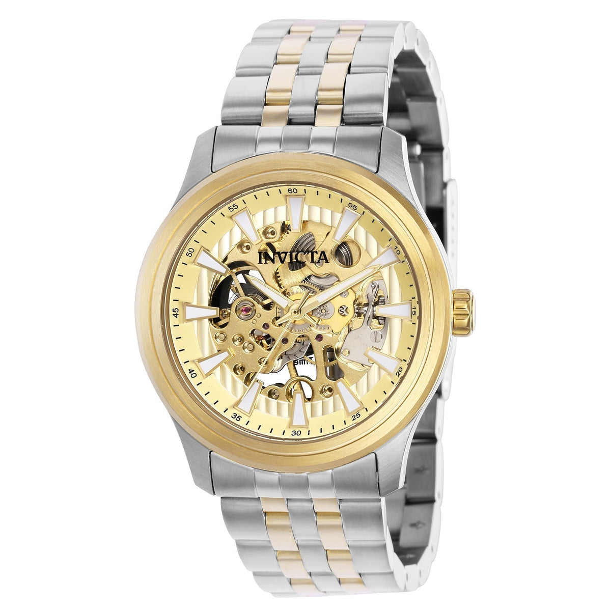 Front view of Invicta men's gold watch