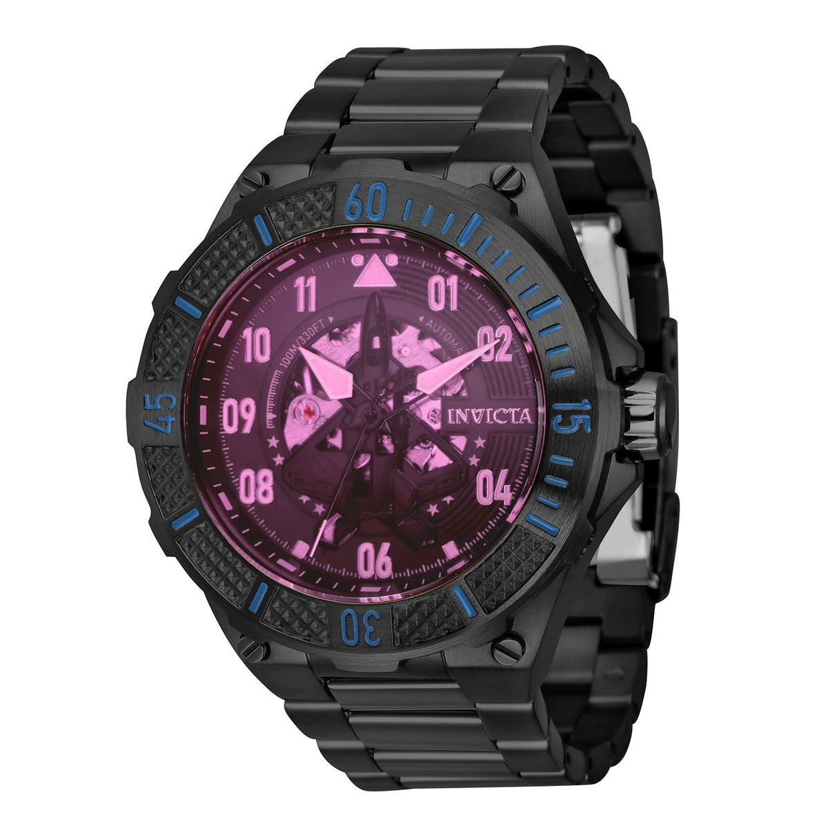 Front view of Invicta men's purple watch