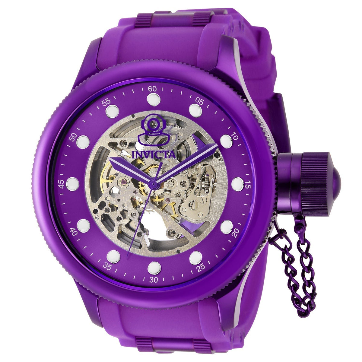 Front view of Invicta men's purple watch