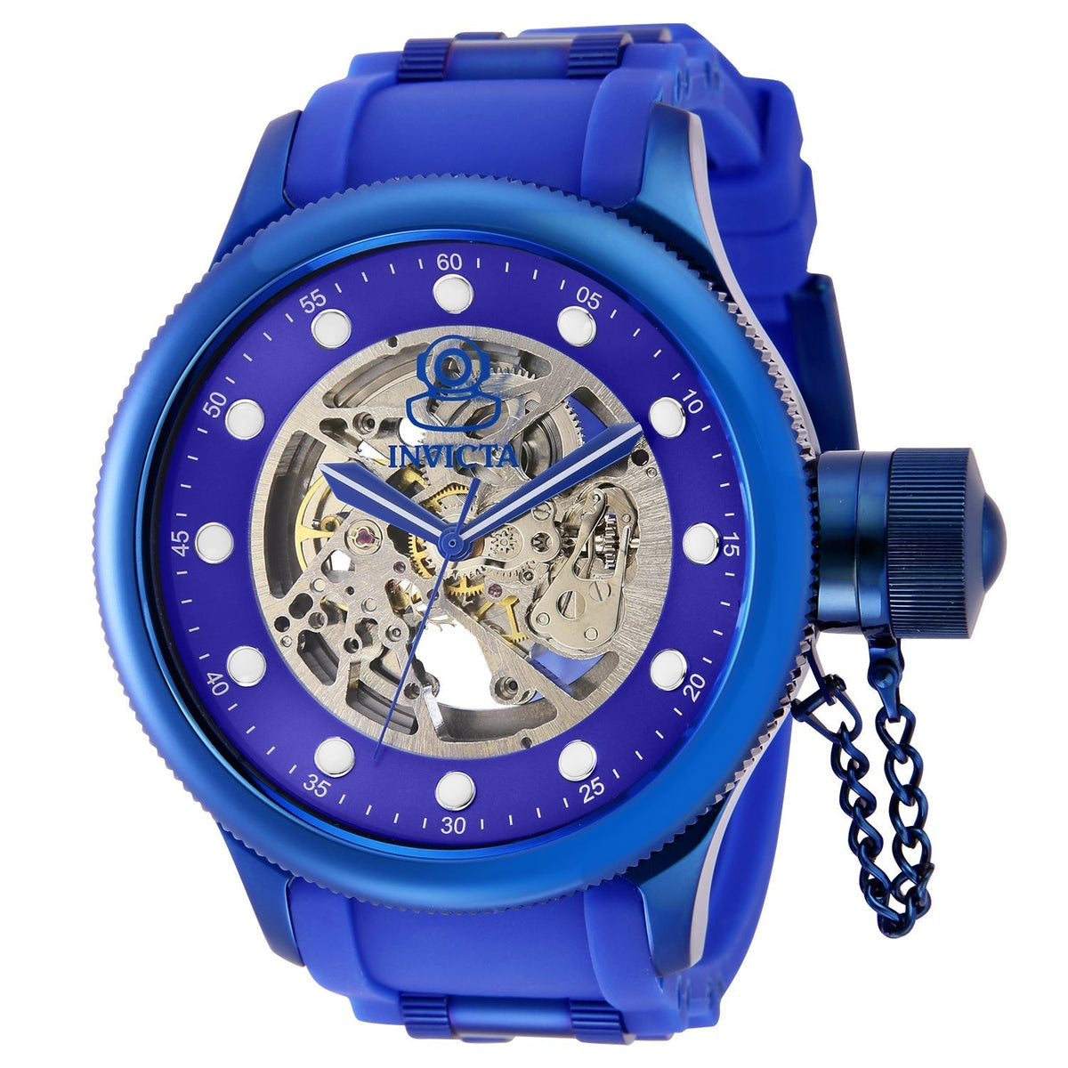 Front view of Invicta men's blue watch