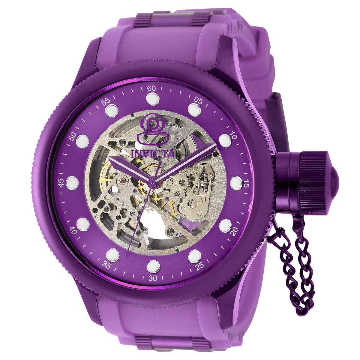 Front view of Invicta men's purple watch