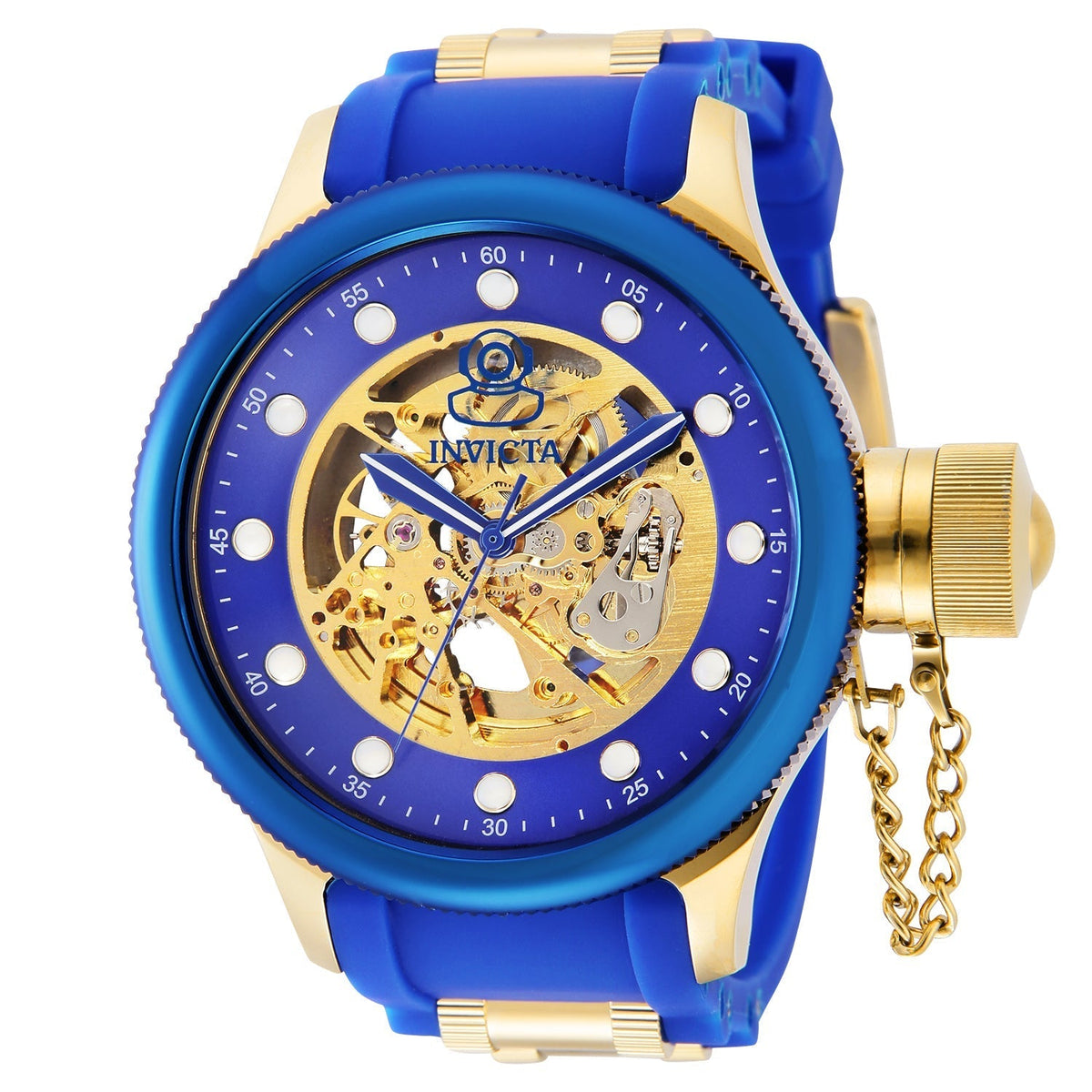 Front view of Invicta men's blue watch