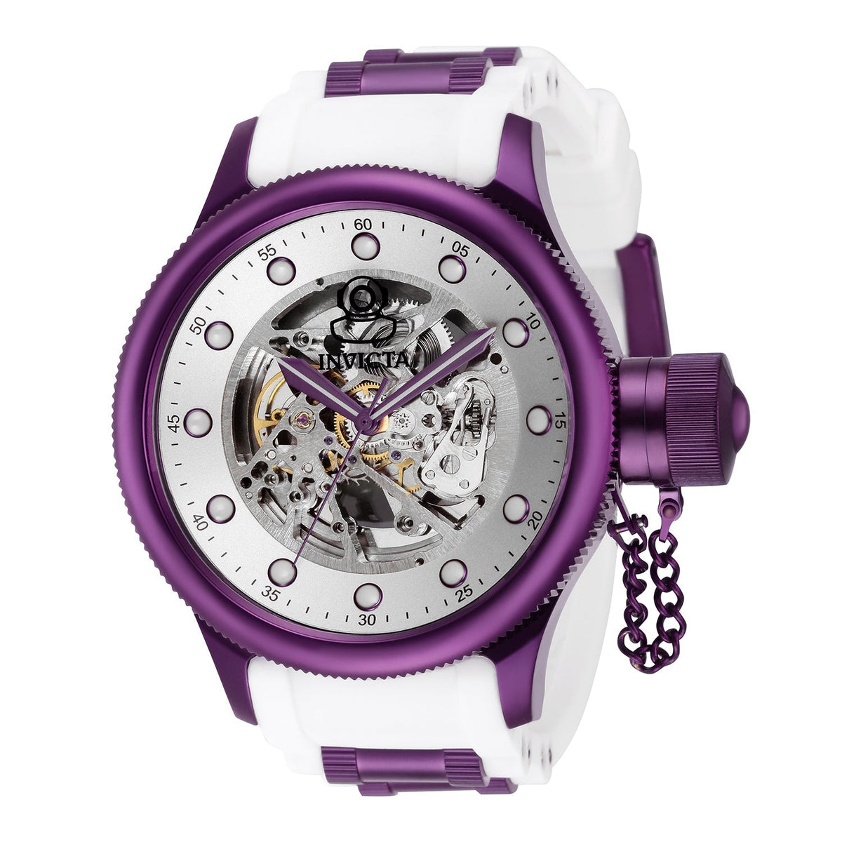 Front view of Invicta men's silver watch