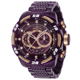 Front view of Invicta men's purple watch