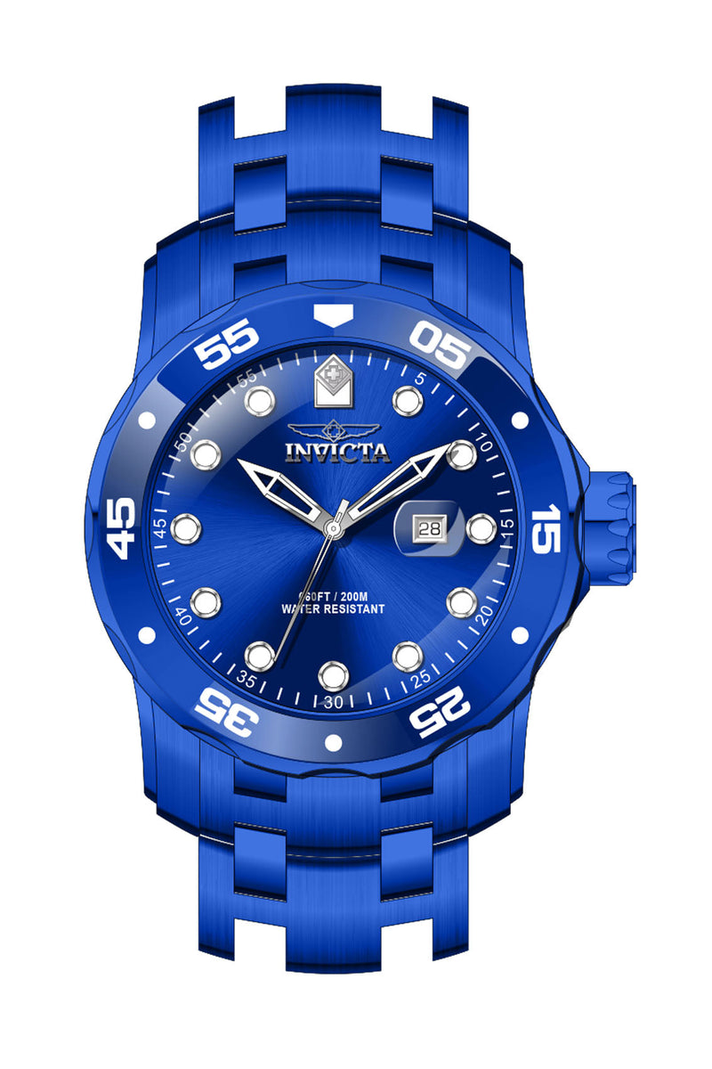 Front view of Invicta men's blue watch